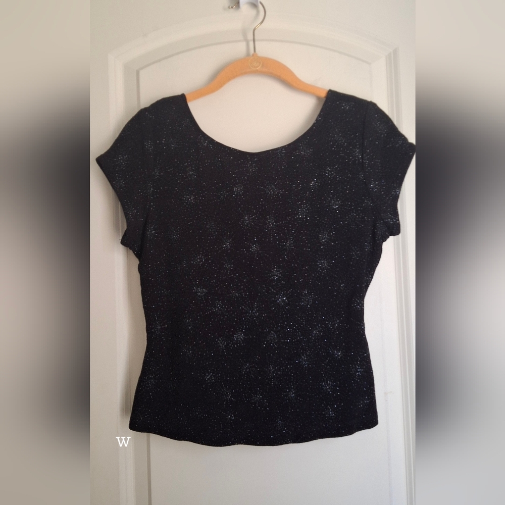 John Roberts Womnes Sparkling Elegant Black Women's Top XS Dressy Whymsigoth Emo
